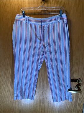 LOFT Striped Crop Chinos - Cotton - Size 12P